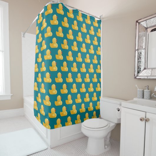Rideaux De Douche Canard en caoutchouc jaune (En situation)