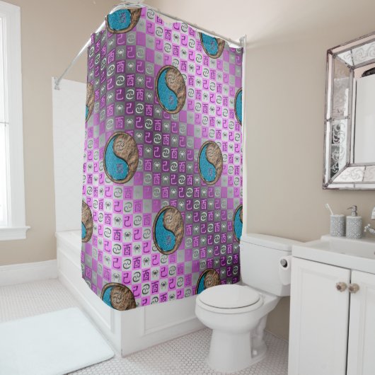 Rideaux De Douche Cancer & Coq de Terre (En situation)