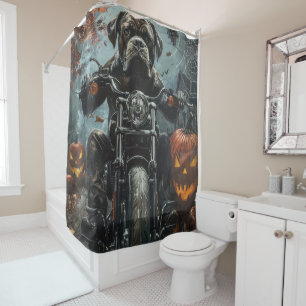 Rideaux De Douche Cane Corso à moto Halloween Épouvantable