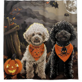 Rideaux De Douche Caniche Halloween Effrayant (Devant)