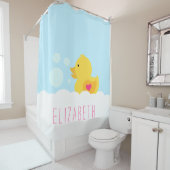 Rideaux De Douche Caoutchouc En Caoutchouc Avec Coeur Rose (En situation)