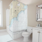 Rideaux De Douche Cape Hatteras à Charleston Graphique nautique 1152 (En situation)