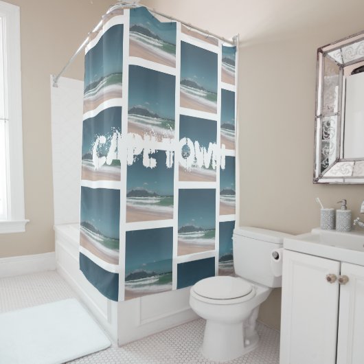 Rideaux De Douche Cape Town ZA Table Mountain Ocean Beach (En situation)