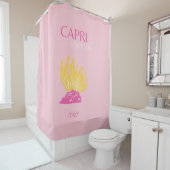 Rideaux De Douche CAPRI, Capri Travel Art, Preppy, Preppy Room, Rose (En situation)