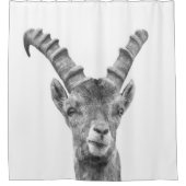 Rideaux De Douche Capricorne noir et blanc (Devant)