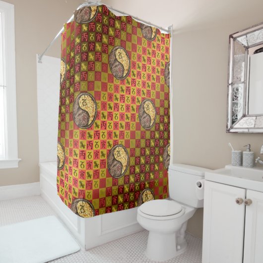 Rideaux De Douche Capricorne & Tigre de Feu (En situation)