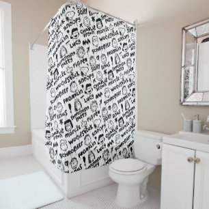 Rideaux De Douche Caractères arachide Motif Graffiti