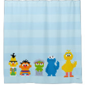 Rideaux De Douche Caractères Pixel Sesame Street (Devant)