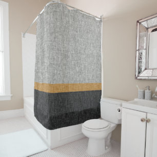 Rideaux De Douche Caramel gris Charbon Chaud Blocage jaune