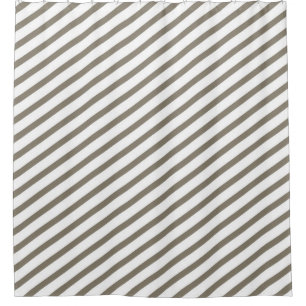 Rideaux De Douche Carbone et bandes diagonales blanches modernes
