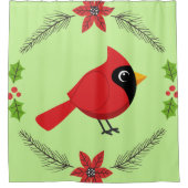 Rideaux De Douche Cardinal Rouge Cardinal Cardinal aux Fleurs (Devant)
