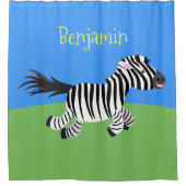 Rideaux De Douche Caricature amusante de zèbre (Devant)