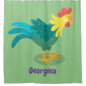 Rideaux De Douche Caricature amusante du coq à rames (Devant)