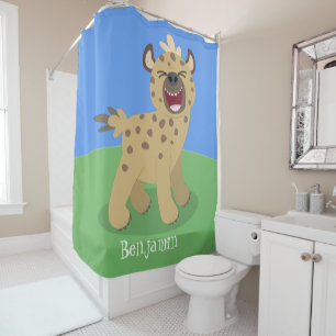 Rideaux De Douche Caricature amusante hyena riant illustration