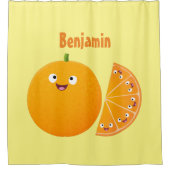 Rideaux De Douche Caricature d'agrumes d'orange (Devant)