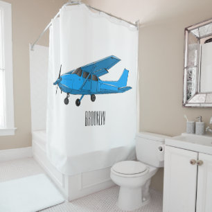 Rideaux De Douche Caricature d'avion à voilure fixe