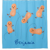 Rideaux De Douche Caricature de cacahuètes joyeux sautillant (Devant)
