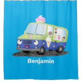 Rideaux De Douche Caricature de camion de glace joli (Devant)