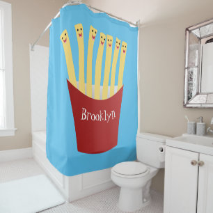 Rideaux De Douche Caricature de frites Cute kawaii fast food