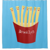 Rideaux De Douche Caricature de frites Cute kawaii fast food (Devant)