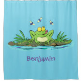 Rideaux De Douche Caricature de grenouille vert mignon (Devant)