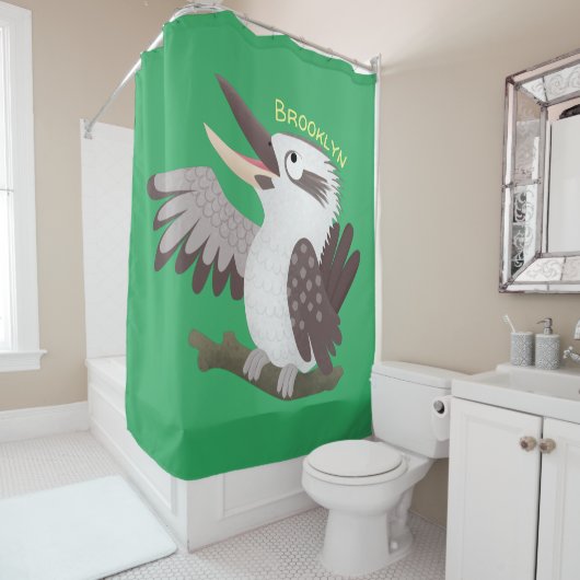 Rideaux De Douche Caricature de kookaburra drôle et drôle (En situation)