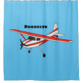 Rideaux De Douche Caricature de l'avion à train de vélo (Devant)