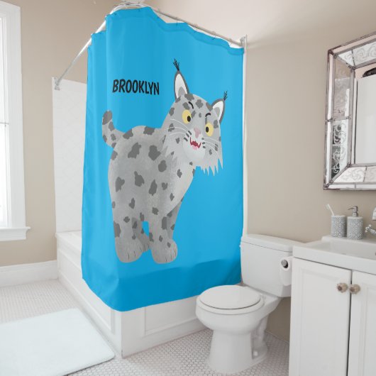 Rideaux De Douche Caricature de lynx de lynx de lynx (En situation)