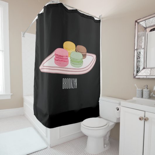 Rideaux De Douche Caricature de Macaron (En situation)