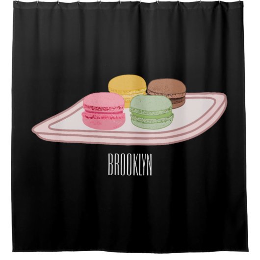 Rideaux De Douche Caricature de Macaron (Devant)
