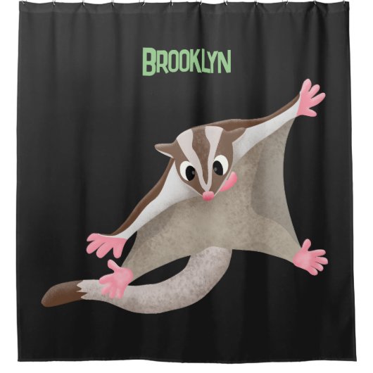 Rideaux De Douche Caricature de planeur de sucre joyeux (Devant)