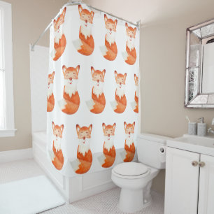 Rideaux De Douche Caricature de renard de gingembre mignon