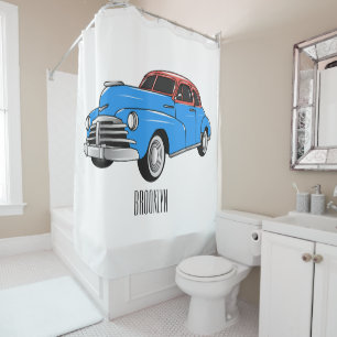 Rideaux De Douche Caricature de voiture classique 1948