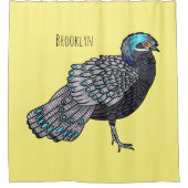 Rideaux De Douche Caricature d'oiseau de faisan paon de Bornéo (Devant)