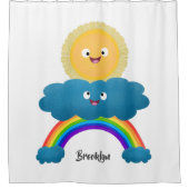 Rideaux De Douche Caricature en arc-en-ciel du joyeux nuage de solei (Devant)