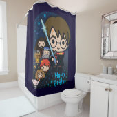 Rideaux De Douche Caricature Harry Potter Chambre des secrets Graphi (En situation)