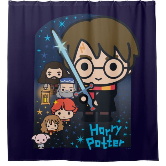 Rideaux De Douche Caricature Harry Potter Chambre des secrets Graphi (Devant)