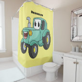 Rideaux De Douche Caricature joli tracteur vert joyeux (En situation)