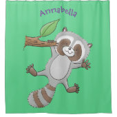 Rideaux De Douche Caricature pour bébé au raton laveur joyeux (Devant)