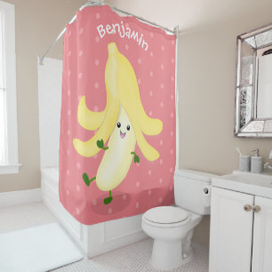 Rideaux De Douche Caricature sur la banane de Cute kawaii