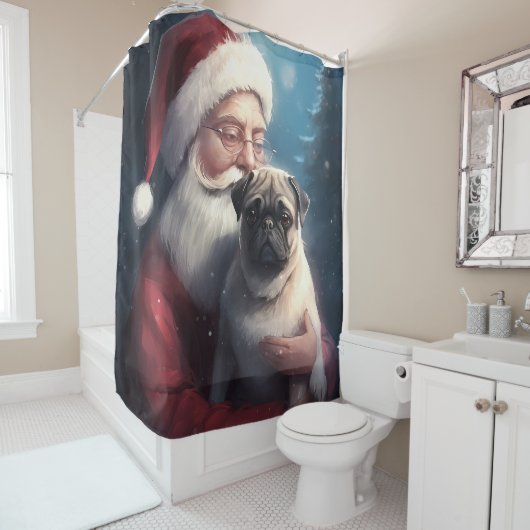 Rideaux De Douche Carlin Avec Noël Festif Du Père Noël (En situation)