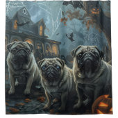 Rideaux De Douche Carlin Halloween Night Doggy Délice (Devant)