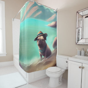 Rideaux De Douche Carlin profitant de la peinture sur plage