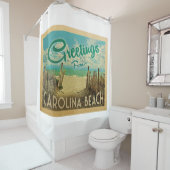 Rideaux De Douche Carolina Beach Vintage Travel (En situation)
