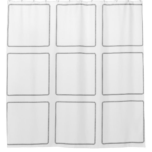 Rideaux De Douche Carré Frame argent + vos idées (Devant)