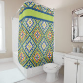 Rideaux De Douche Carreau de Talavera vert (En situation)