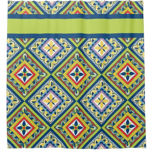 Rideaux De Douche Carreau de Talavera vert (Devant)