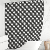 Rideaux De Douche Carreau Gingham Noir et Blanc