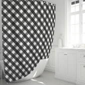 Rideaux De Douche Carreau Gingham Noir et Blanc