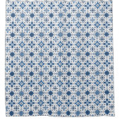 Rideaux De Douche Carreau méditerranéen bleu (Devant)